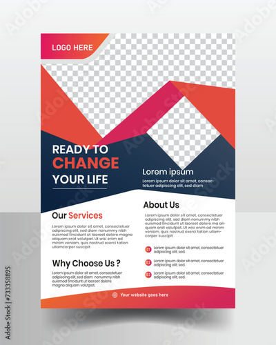 Creative Business educational flyer design a4 template. Vector illustration