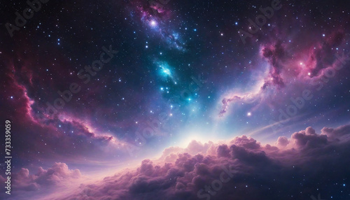 Beautiful colorful galaxy clouds nebula background wallpaper, space and cosmos or astronomy concept, supernova, night stars. Dreamy Wall Paper.