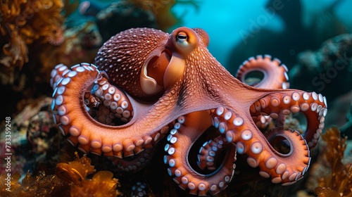 Octopus animal on sea ocaen bottom wallpaper background