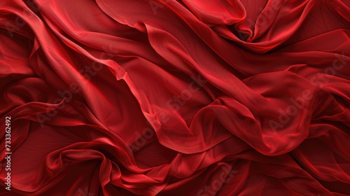 A detailed close up view of a vibrant red fabric. Can be used for various creative projects and designs