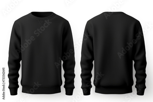 Black sweatshirt with a long sleeve, perfect for casual wear. Can be used for fashion blogs, online clothing stores, or product advertisements