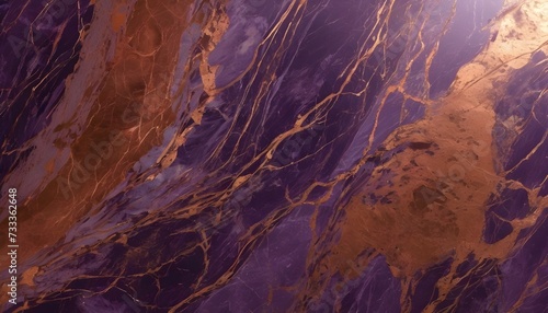 Purple marble texture with copper veins pattern