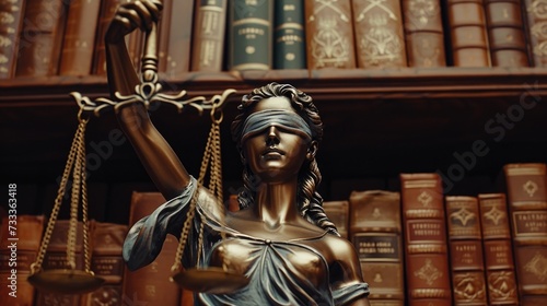 Lady Justice statue holding a scale. Ideal for legal and justice-related concepts