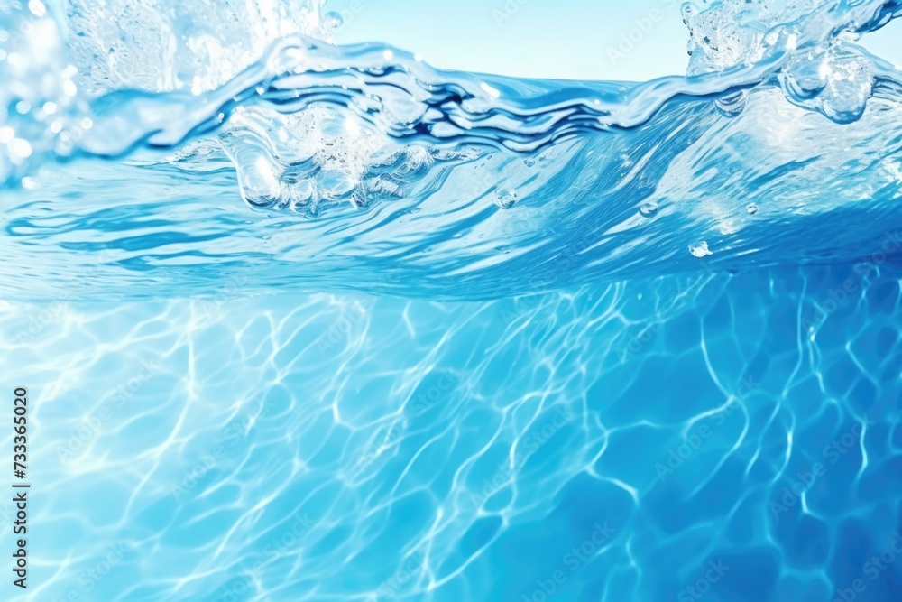A close-up view of a wave in a pool. Perfect for illustrating the movement and tranquility of water. Ideal for websites, blogs, and educational materials