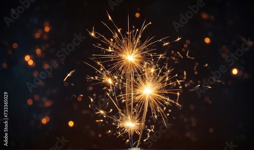 A beautiful background of a burning sparklers, a new year or birthday theme with a place for an inscription