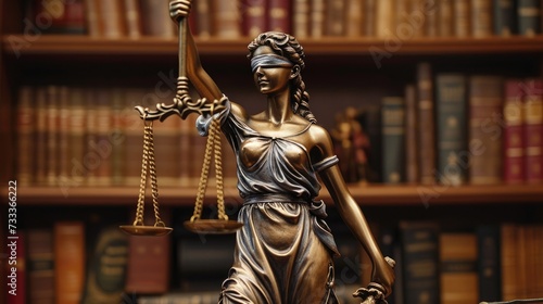A statue of Lady Justice holding a sword. Suitable for legal, justice, and law-related concepts