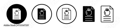 Meal Planner Line Icon. Diet guide icon in black and white color.