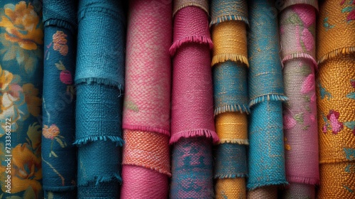 Wiele różnokolorowych dywanów wiosennych