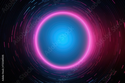 Neon pink and blue textured round circle background, A futuristic background with a composition of circle gradient shapes. Ai generated