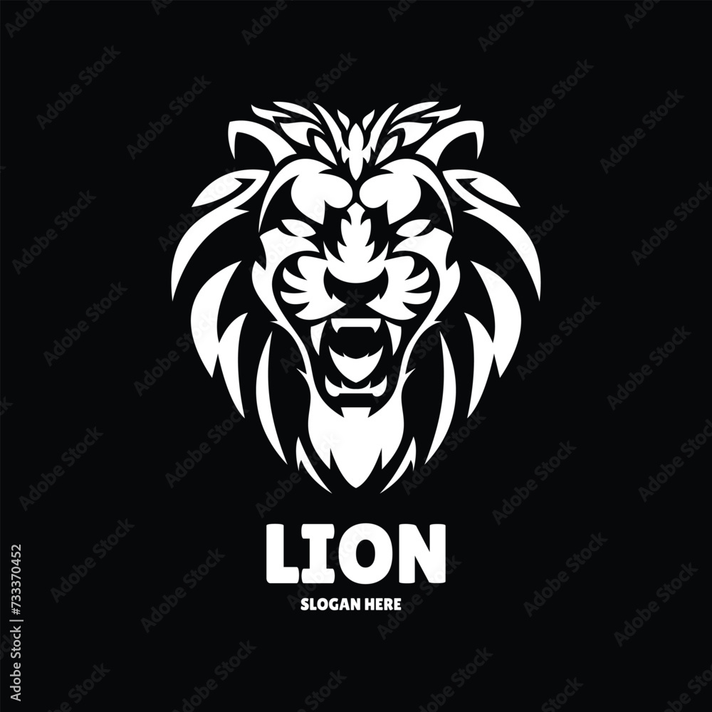 lion silhouette logo design illustration