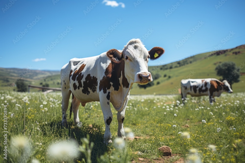 Cows and bulls on beautiful land, eco organic. Cows and bulls on beautiful land, eco organic.