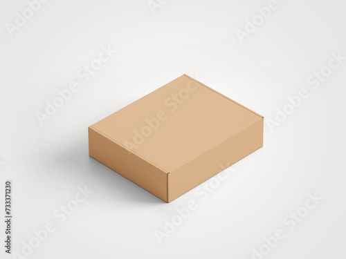 Realistic concept of craft carton box isolated on white background , can use for simple project.