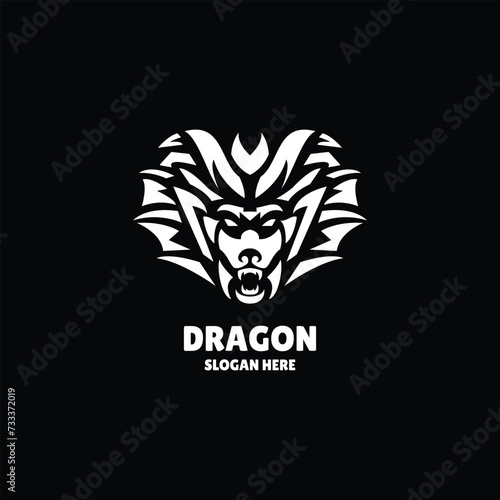 Fototapeta Naklejka Na Ścianę i Meble -  dragon silhouette logo design illustration