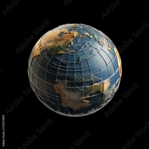 Globe with lines of latitude Earth from space 