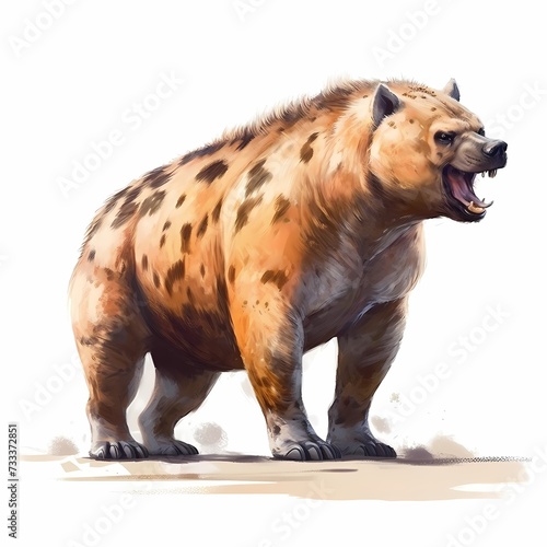 Prehistoric Megafauna Illustration of a Snarling Short-faced Bear