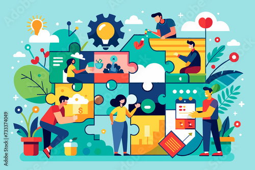 Hands-on activity that fosters creativity and relaxation by creating unique works of art using puzzle pieces. Reflects imagination. Generative AI.

