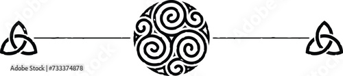 Celtic Symbols Header with Spirals and Triquetra