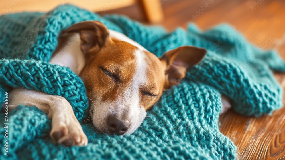 Young jack russell terrier dog sleeping generative ai