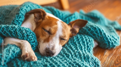 Young jack russell terrier dog sleeping generative ai