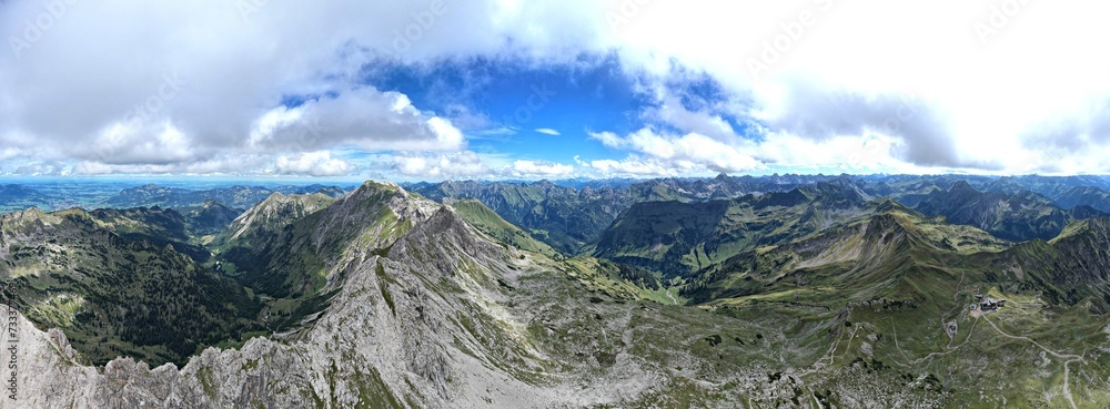 Blick vom Nebelhorn in Richtung Österreich 2023