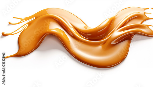 Melted caramel liquid swirl splash background