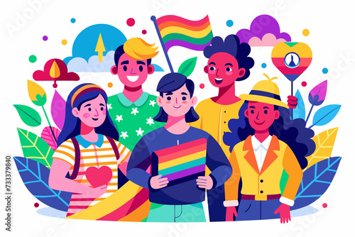 Vibrant pop art illustration  banner  texture  or background celebrating Pride Day and the diverse LGBTQ  community  to symbolize unity  creativity  and inclusion  Generative AI