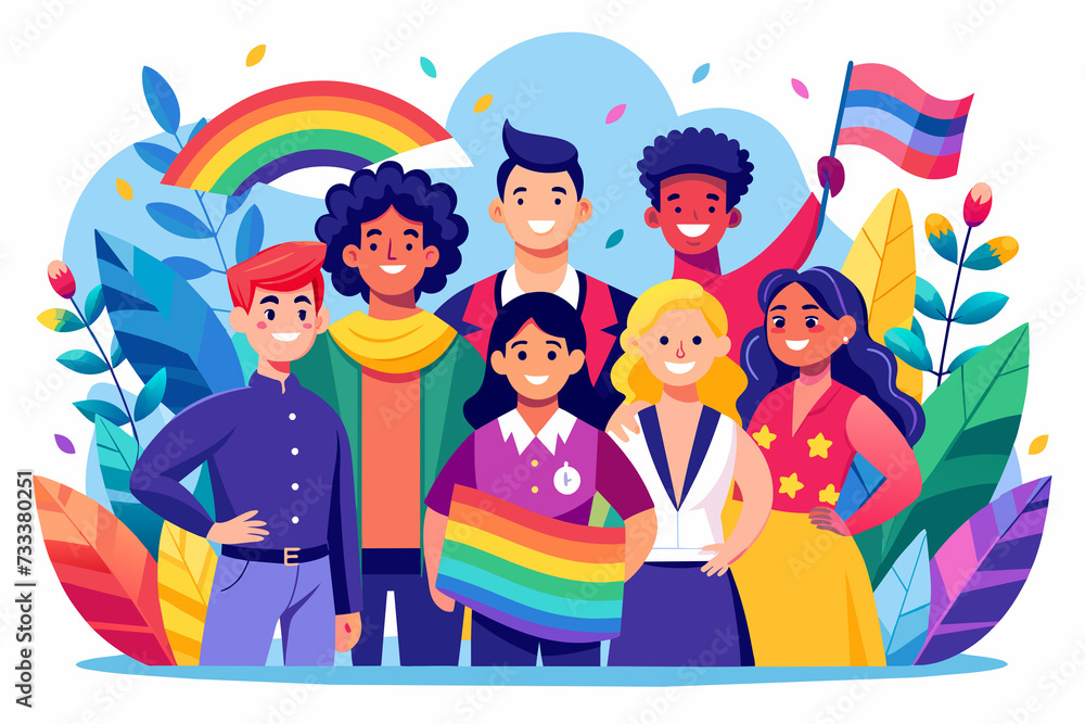 Vibrant pop art illustration, banner, texture, or background celebrating Pride Day and the diverse LGBTQ+ community, to symbolize unity, creativity, and inclusion, Generative AI Vibrant pop art illustration, banner, texture, or background celebrating Pride Day and the diverse LGBTQ+ community, to symbolize unity, creativity, and inclusion, Generative AI