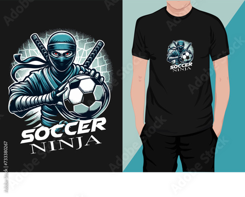 Soccer Ninja T-Shirt Design, Football Lovers T-Shirt