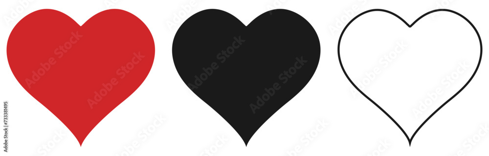 Set of Love Heart Symbol Icons. Vector illustration Set of Love Heart Symbol Icons. Vector illustration