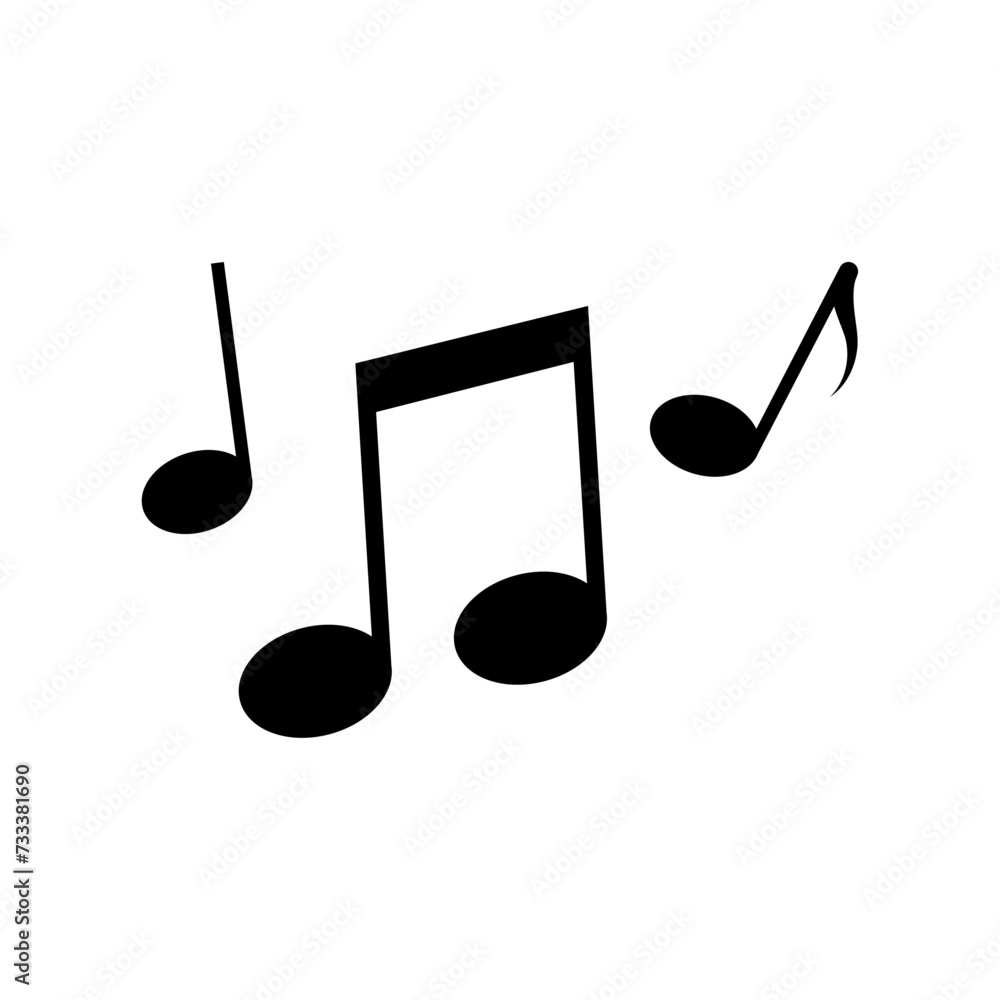 Music notes, melody icons. Vector illustration isolated on white background Music notes, melody icons. Vector illustration isolated on white background