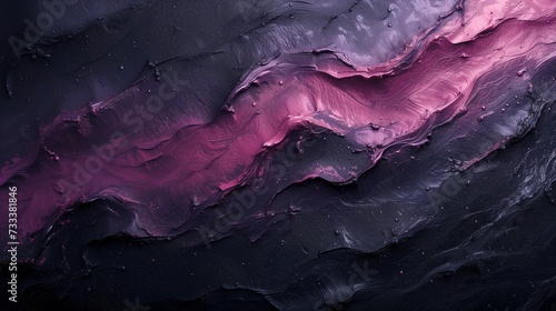 Intricate patterns of cosmic navy and celestial magenta blending seamlessly, crafting an otherworldly abstract composition on a textured canvas of rich black. 