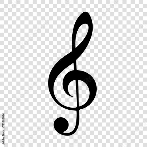 Clef musical icon. Vector illustration isolated on transparent background