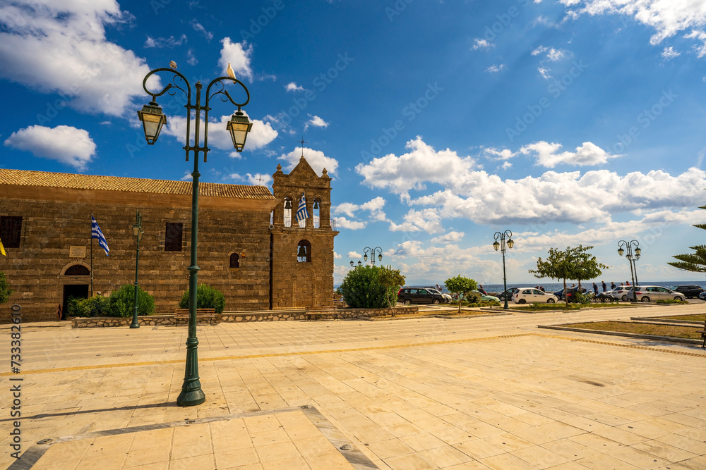 ZAKYNTHOS, GREECE: Church of St. Nicholas Mola at Dionysios Solomos Square
