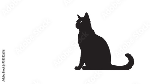 A Cat vector silhouette on a white background
