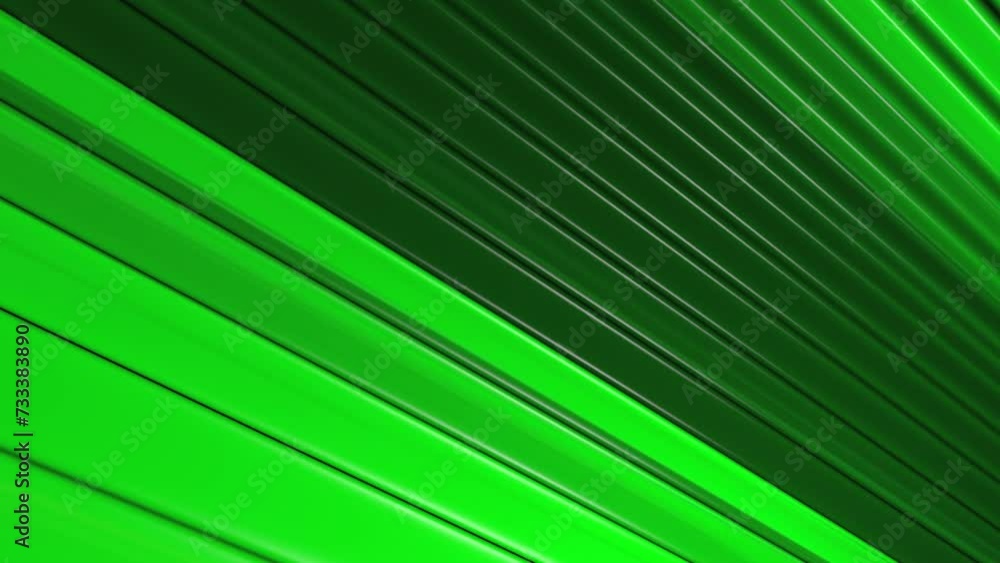 Green gradient lines of the slats are moving. Abstract background of warm colors geometric techno. Green gradient lines of the slats are moving. Abstract background of warm colors geometric techno.