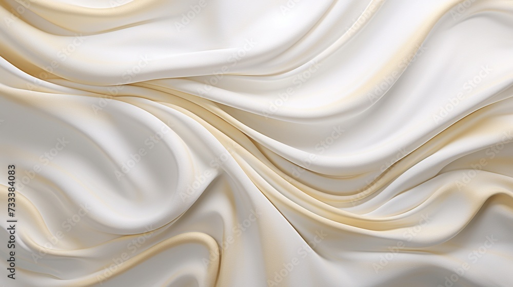 Obraz premium A high-definition snapshot freezes a moment of liquid luxury, as abstract white and golden waves create a resplendent wavy tapestry.