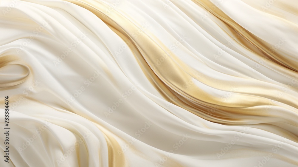 A high-definition snapshot freezes a moment of liquid luxury, as abstract white and golden waves create a resplendent wavy tapestry. A high-definition snapshot freezes a moment of liquid luxury, as abstract white and golden waves create a resplendent wavy tapestry.
