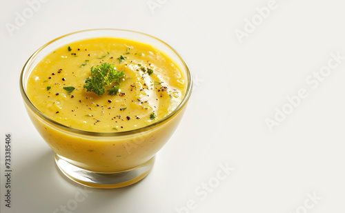 Homemade creamy mustard and mayonnaise based cooking sauce. Concept of gourmet dipping sauce, recipe ,spice, mustard	
