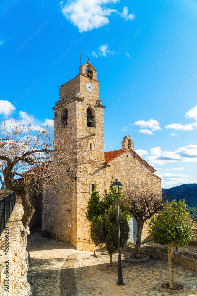 Medieval church in Xodos village, Comunidad Valenciana, Spain