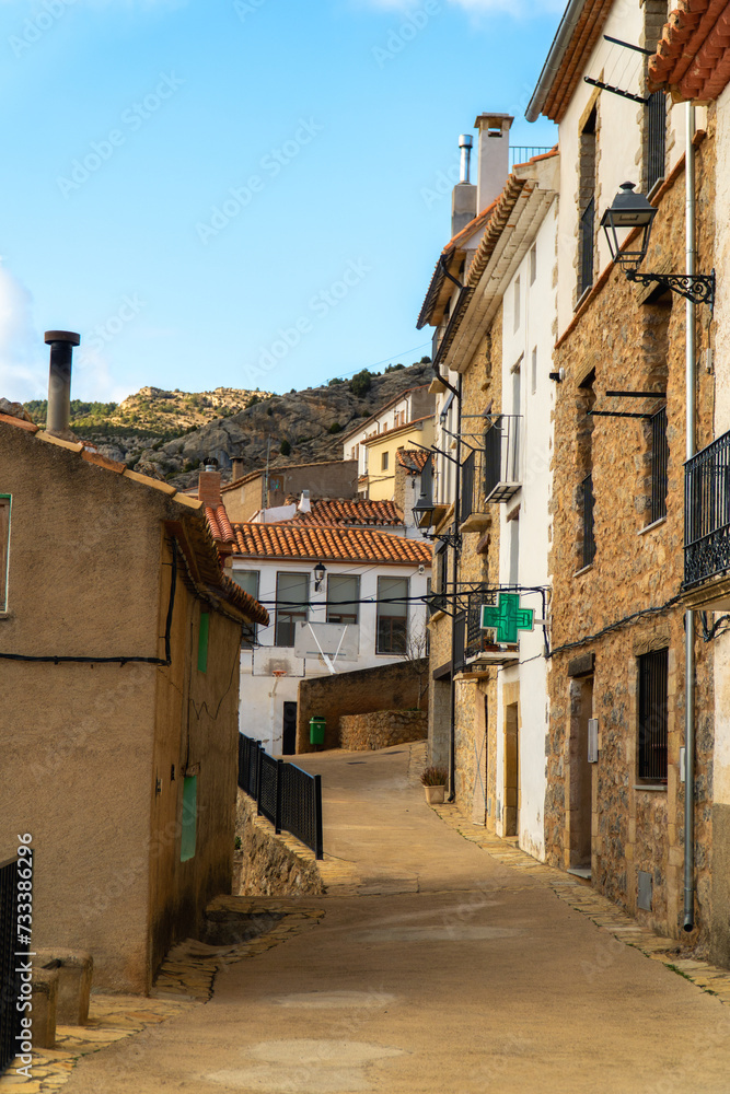 Streets in the old town, in Xodos, Comunidad Valenciana, Castellón province, Spain.
