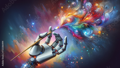 AI Artists Hand Painting Vivid, Photorealistic Artwork