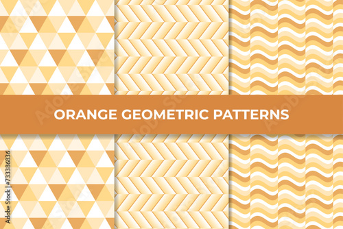 Colección de patrones geométricos anaranjados