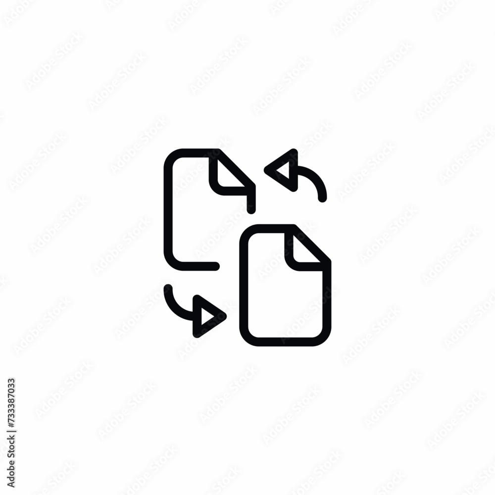 File Replace Swap Exchange Document Vector Icon Sign Symbol File Replace Swap Exchange Document Vector Icon Sign Symbol