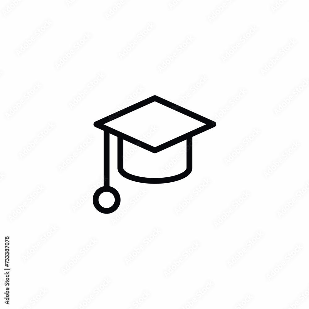 Bachelor Academic Cap Square Vector Icon Sign Symbol Bachelor Academic Cap Square Vector Icon Sign Symbol
