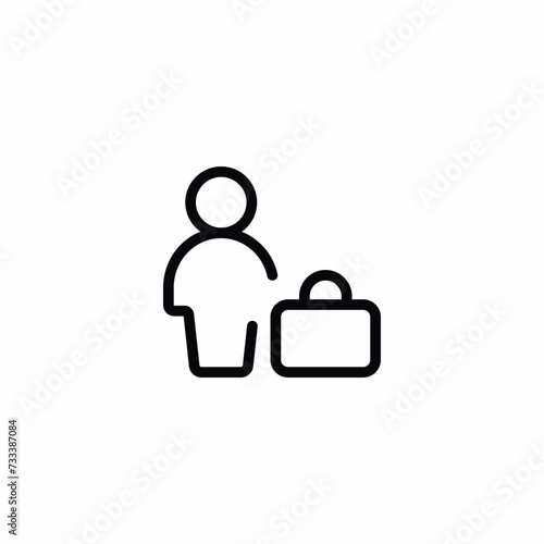 Postman Business Man Kit Bag Handbag Vector Icon Sign Symbol