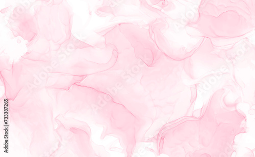 Light pink watercolor acrylic marble backgound. Vector abstract alcohol liquid texture in pastel color