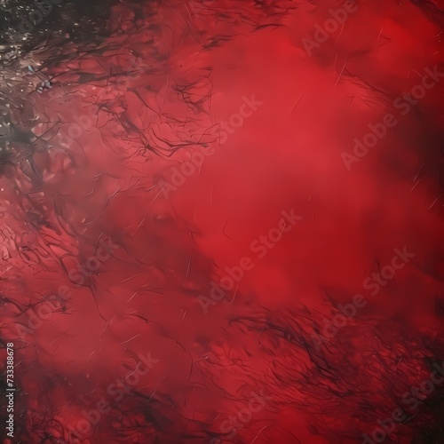 Abstract Crimson Texture with Artistic Underwater Plant Silhouettes