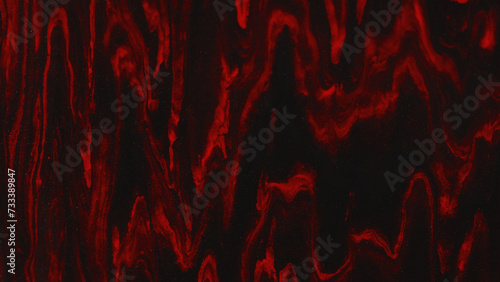 Abstract background. Liquid pigment. Colorful flow. Dark red burgundy black ink glitter particles smooth texture stream macro trendy design.