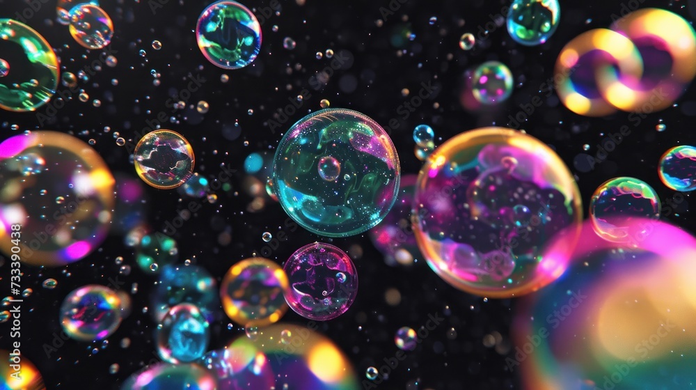  a bunch of soap bubbles floating in the air with a lot of bubbles on the bottom of the bubbles and a lot of bubbles on the bottom of the bubbles.