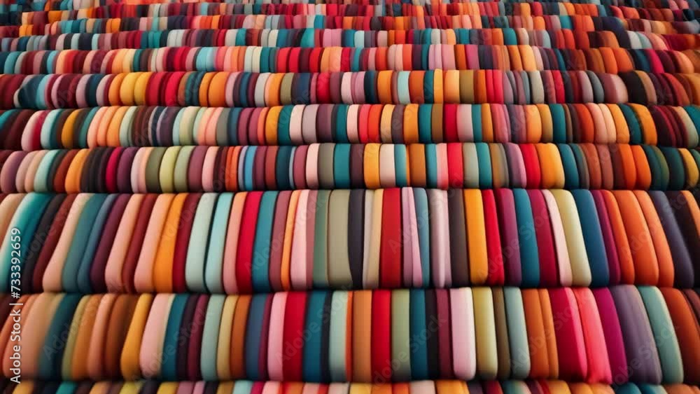 Multicolored Fabric Pile on Table Multicolored Fabric Pile on Table